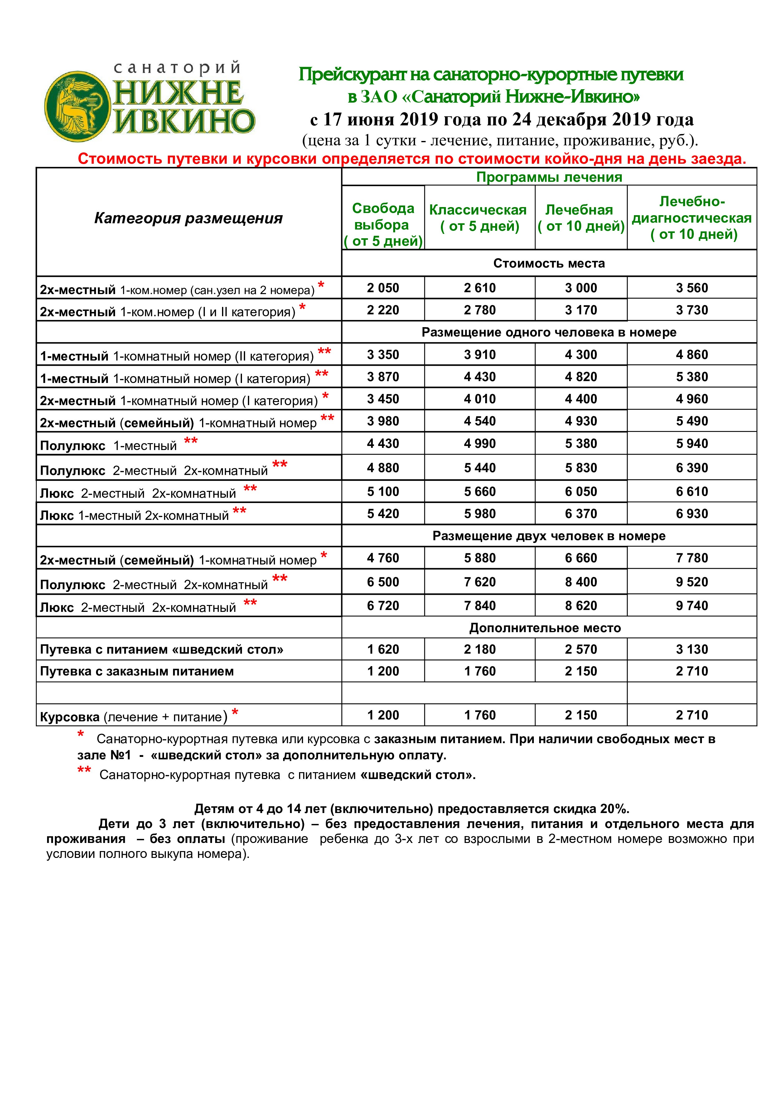 путевка в санаторий